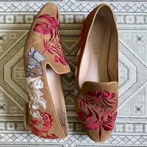 Anthropologie Billy Ella Embroidered Loafers